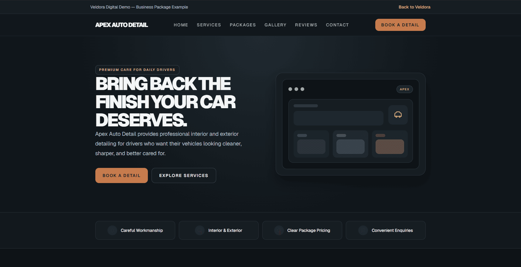 Business website demo preview